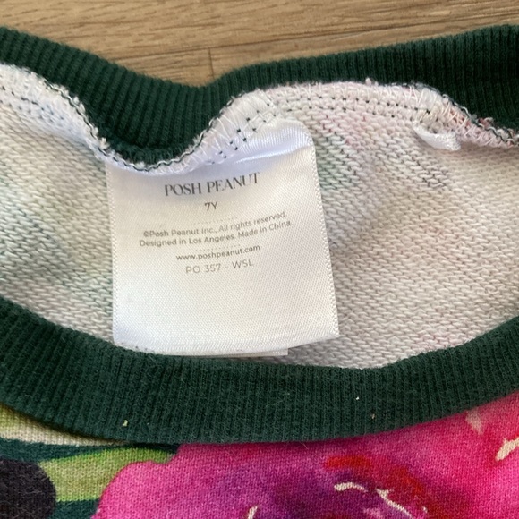 7Y Floral Girls Posh Peanut Sweatsuit Long Sleeve Top & Pants Flower Set - Picture 4 of 8